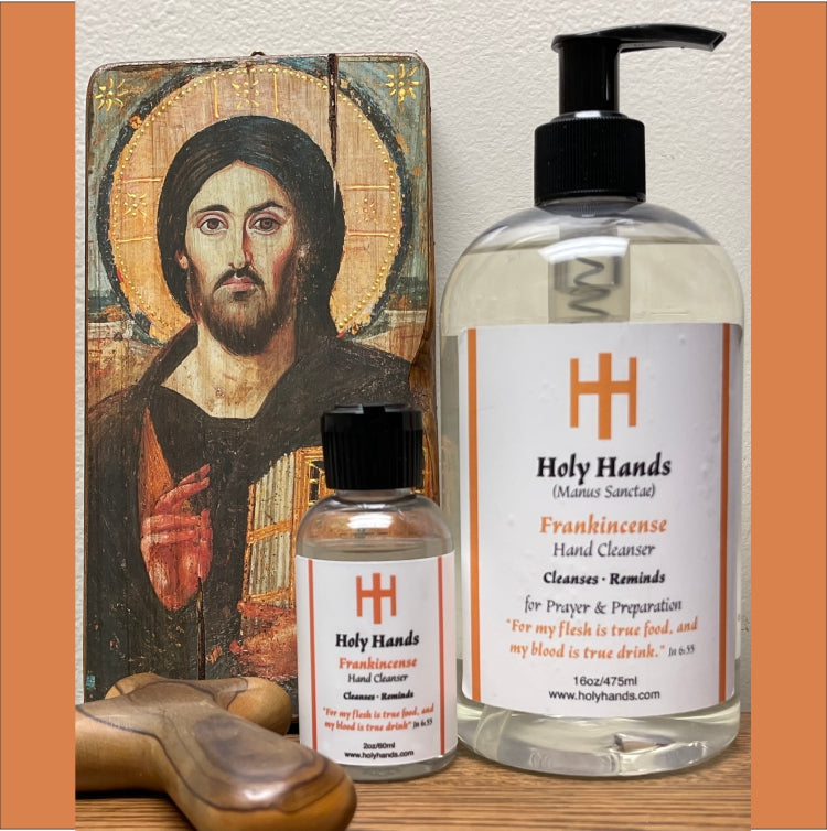 Holy Hands Frankincense Hand Cleanser - One 2 oz Bottle and One 16 oz Bottle - FREE SHIPPING