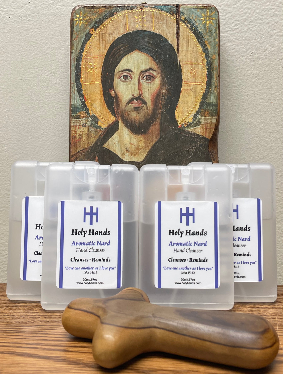 Holy Hands Aromatic Nard Hand Cleanser - Four Card Style 20 ml Spray Bottles - FREE SHIPPING