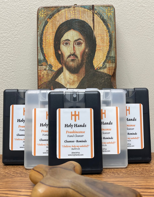 NEW! Holy Hands Frankincense Hand Cleanser - Six Card Style 20 ml Spray Bottles - FREE SHIPPING